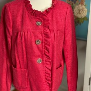 JCrew wool ruffled jacket